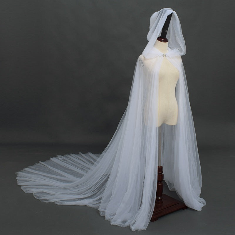 Ethereal Bride, This Beautiful Hooded Wedding Veil Comes in 3 Colors and Lengths, Versatile Use Case (Cosplay)