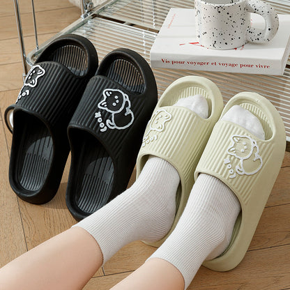 Cute Cat, Women Slippers, Thick Platform Non-Slip Slides for Indoor and Outdoor