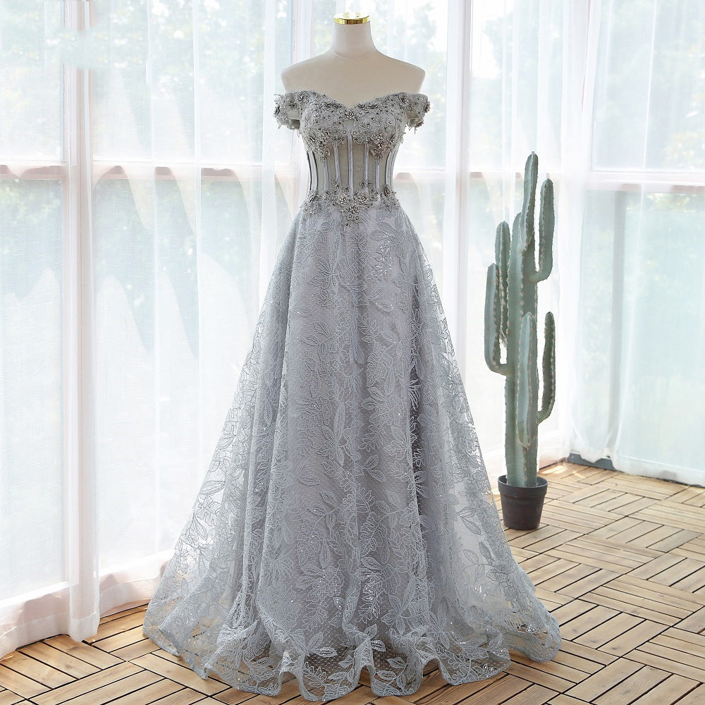 Cactus Flower, Lace Flower Corset Ball Gown