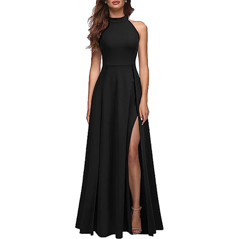 Livie, Halter Top Sleeveless Long Bridesmaid/Evening Dress (Plus Sizes)