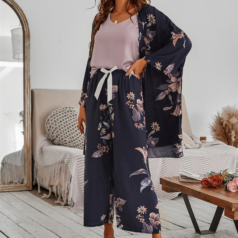 Haven, Women Pajamas Set Viscose Floral Printed Female Sleepwear/Lounge Wear