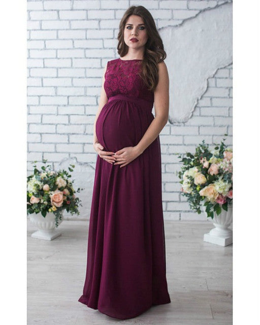 Luna, Charming Sleeveless Lace Maternity Gown for Bride,  Bridesmaids, or Formal Social Event