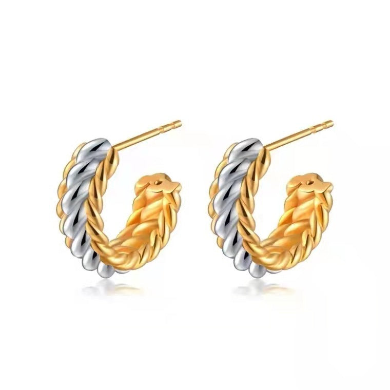 Jewelry 18K Gold Braided Earrings