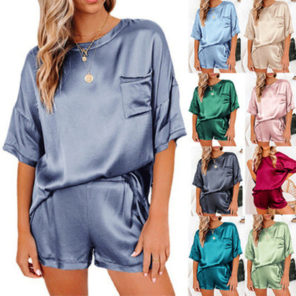 Night Owl, Pajama Set, Short Sleeve Sleepwear for Women