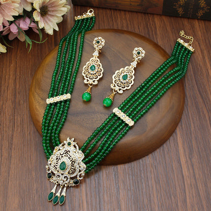 Ethnicity, Morocco Bridal Wedding Necklace Jewelry Set for Women