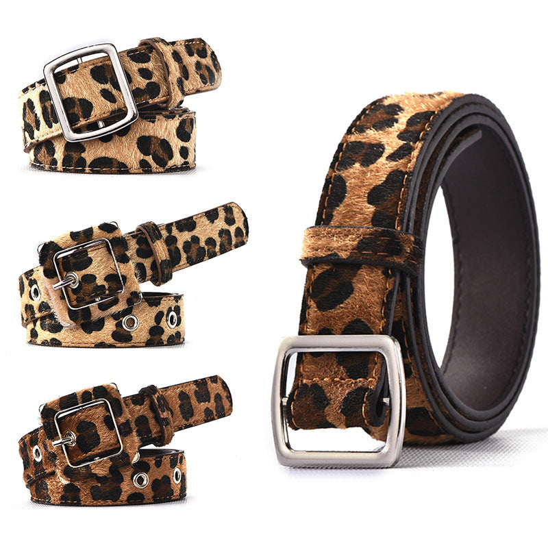 Fashionable Libell, Leopard Print Belt, Female Decorative Pin Buckle Belt