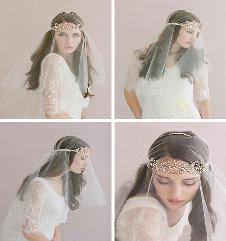 Folklore, Beautiful Crystal Vintage Style Veil Accessories