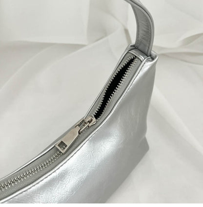 Minimalist Silver Shoulder HandBag