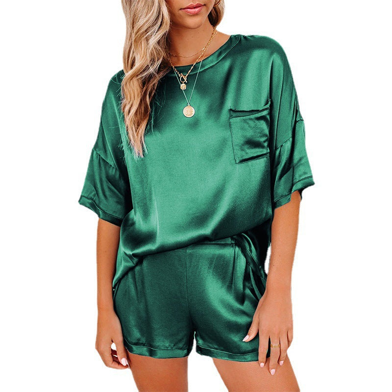 Night Owl, Pajama Set, Short Sleeve Sleepwear for Women