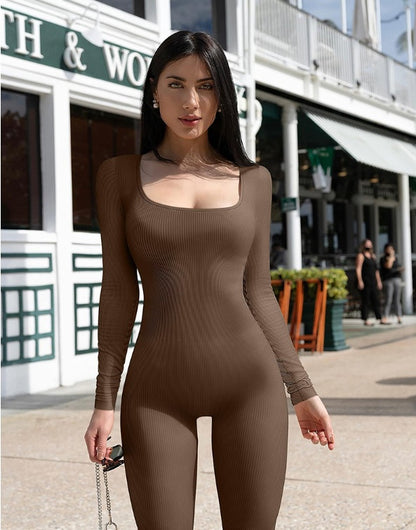 Contours, Seamless Jumpsuit, Long Sleeve Jumpsuit, Shapewear, Sports Jumpsuit Bodysuits