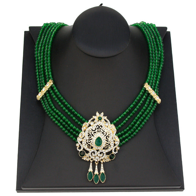 Ethnicity, Morocco Bridal Wedding Necklace Jewelry Set for Women