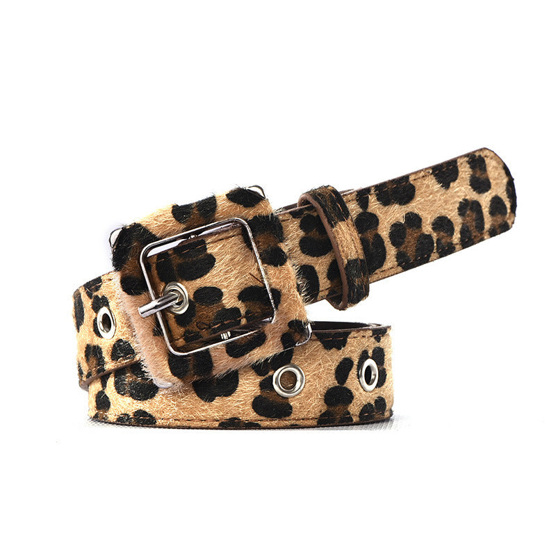 Fashionable Libell, Leopard Print Belt, Female Decorative Pin Buckle Belt