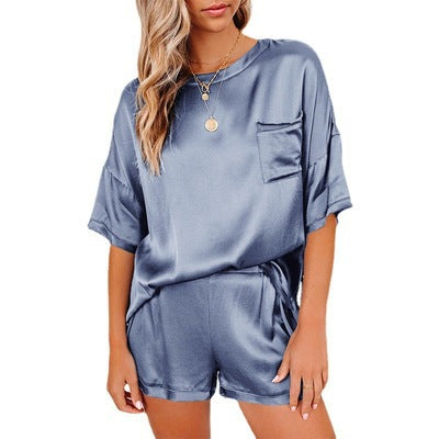 Night Owl, Pajama Set, Short Sleeve Sleepwear for Women