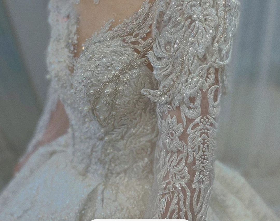 Jancember Phoenix, Custom Bridal Retro Lace Long Sleeve Heavy Handmade Ting White Ladies Wedding Dress