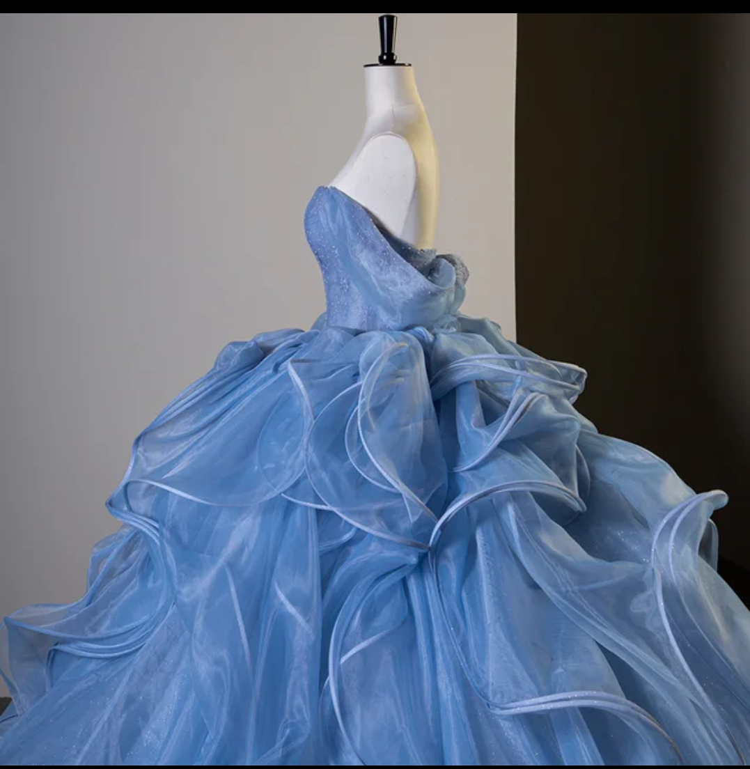 Jancember Luna, Romantic Off The Shoulder Ball Gown Organza Dress Ruffles Beading Quinceanera Dress Pleats