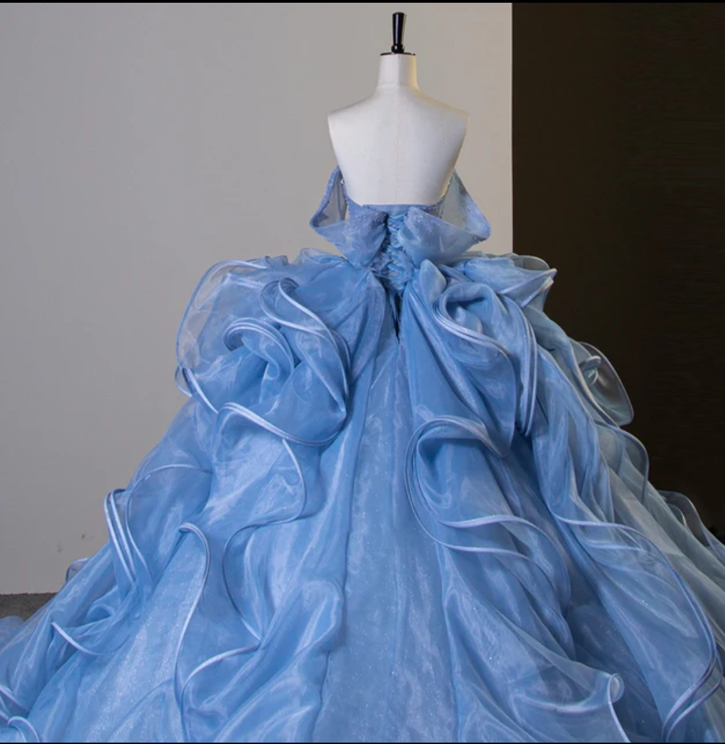 Jancember Luna, Romantic Off The Shoulder Ball Gown Organza Dress Ruffles Beading Quinceanera Dress Pleats