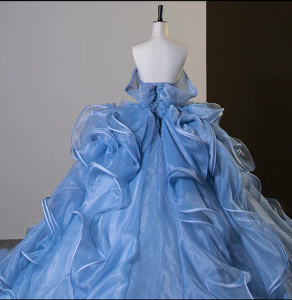 Jancember Luna, Romantic Off The Shoulder Ball Gown Organza Dress Ruffles Beading Quinceanera Dress Pleats