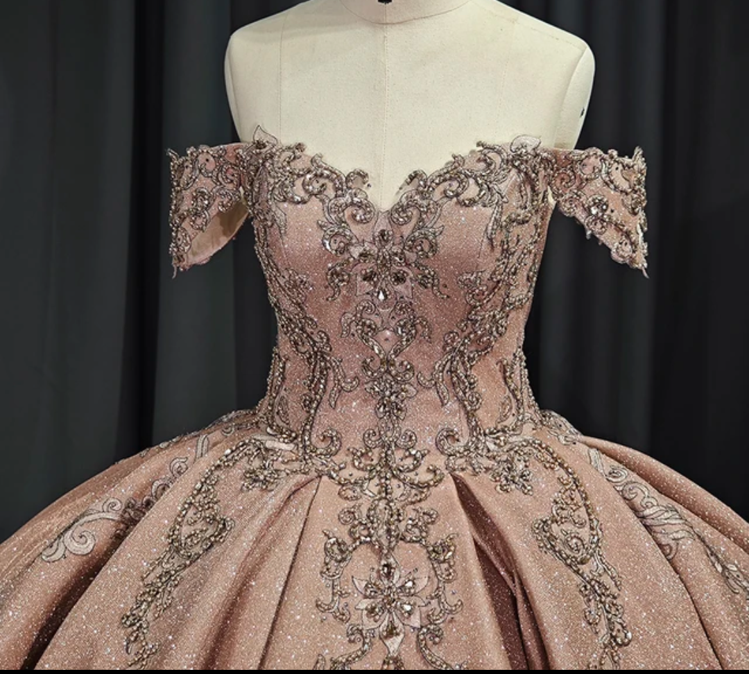 Jancember Renaissance, Appuliques Sweetheart Organza Quinceanera Dresses Ball Gown Floor Length Cap Sleeve Sparkly Party Dress