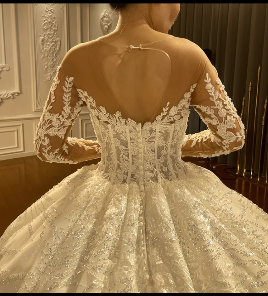 Jancember Ivey, Bridal Gowns Long Tail Dream Wedding Dress with Exquisite Detail