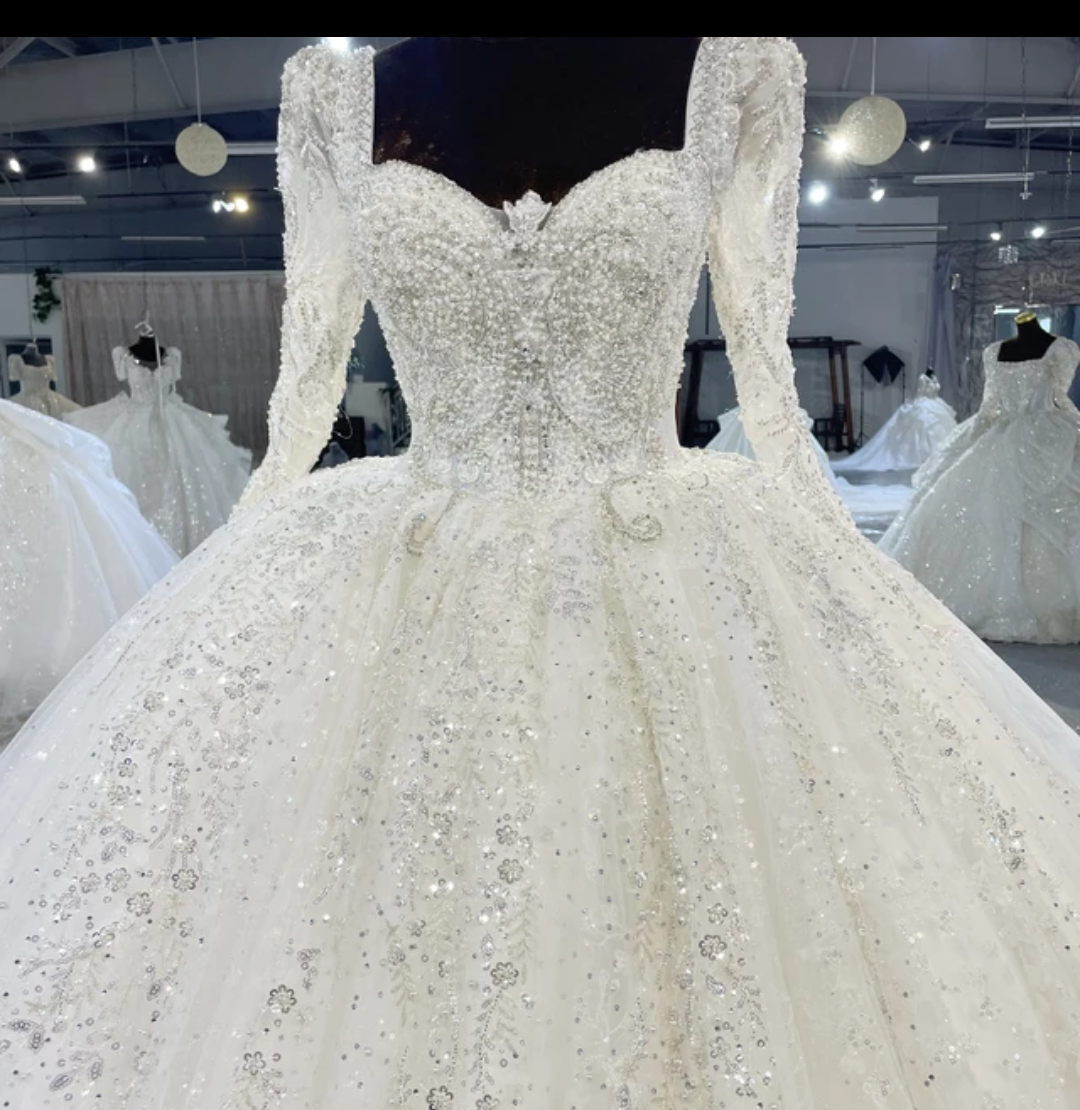 Jancember Elegance, Bridal Wedding Dresses Long Sleeve Modern Luxury Lace Wedding Dress