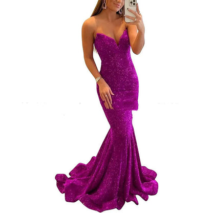 Venus, Sequin Evening Dresses For Women, Formal Fitted Long Party Gown