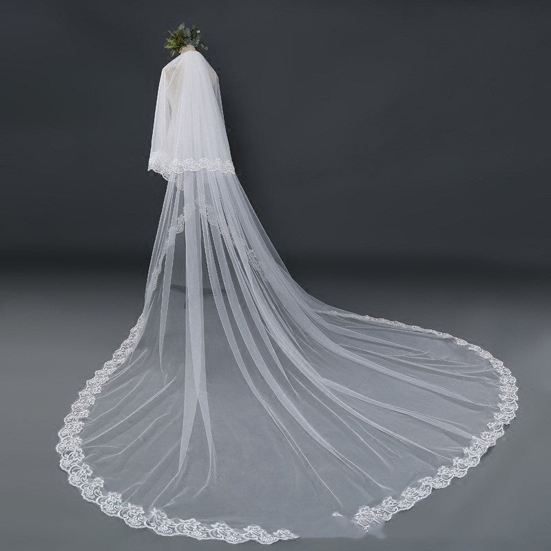 Double Veil Bride Wedding White