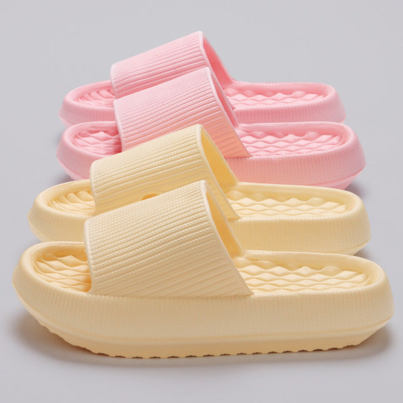 EVE, Summer EVA Slippers, Solid Color Rhombus Stripe Anti-slip Slippers New Women&