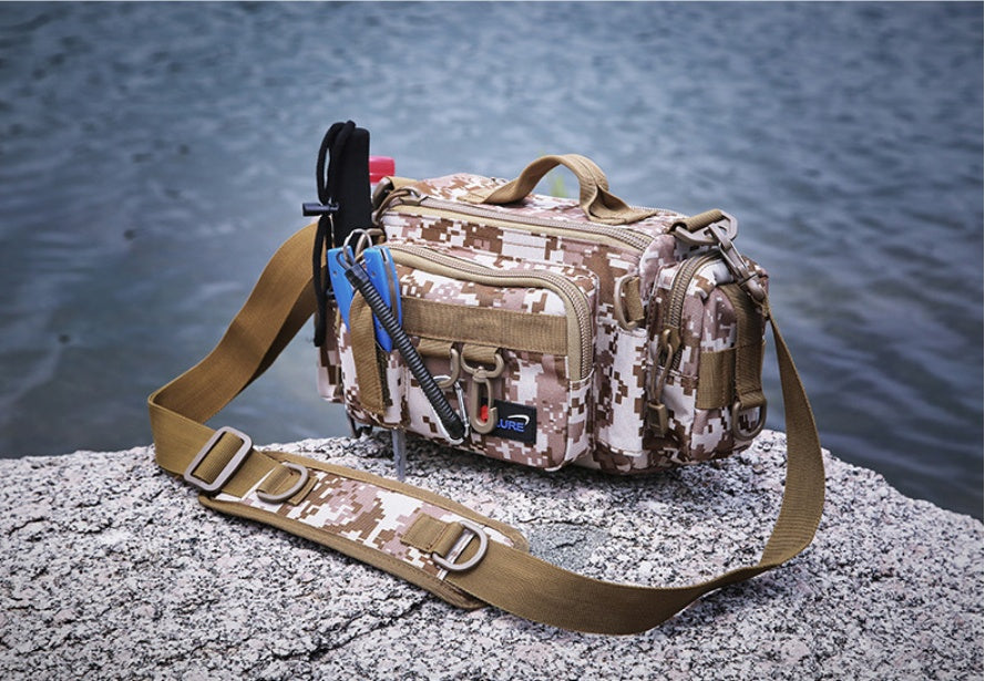 CAMO, Multifunctional Waist Bag, Shoulder Bag, Messenger Bag, Pole Bag, Waterproof