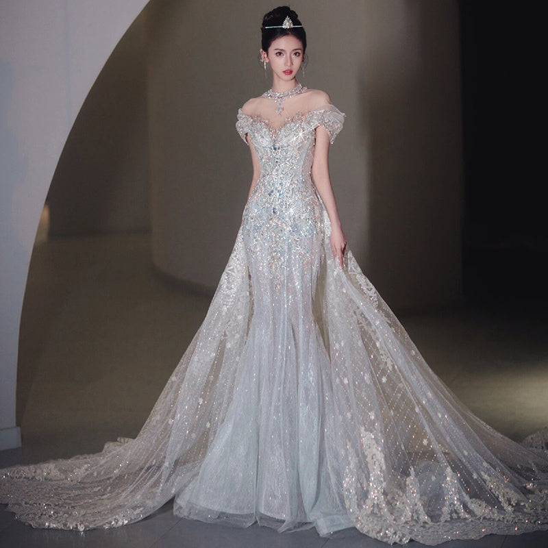 Audrey, Fishtail Light Weight Wedding Dress Bridal Event Gown