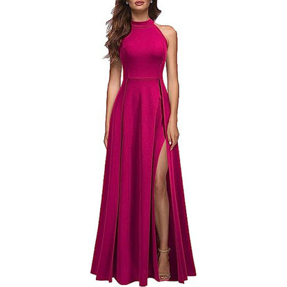 Livie, Halter Top Sleeveless Long Bridesmaid/Evening Dress (Plus Sizes)