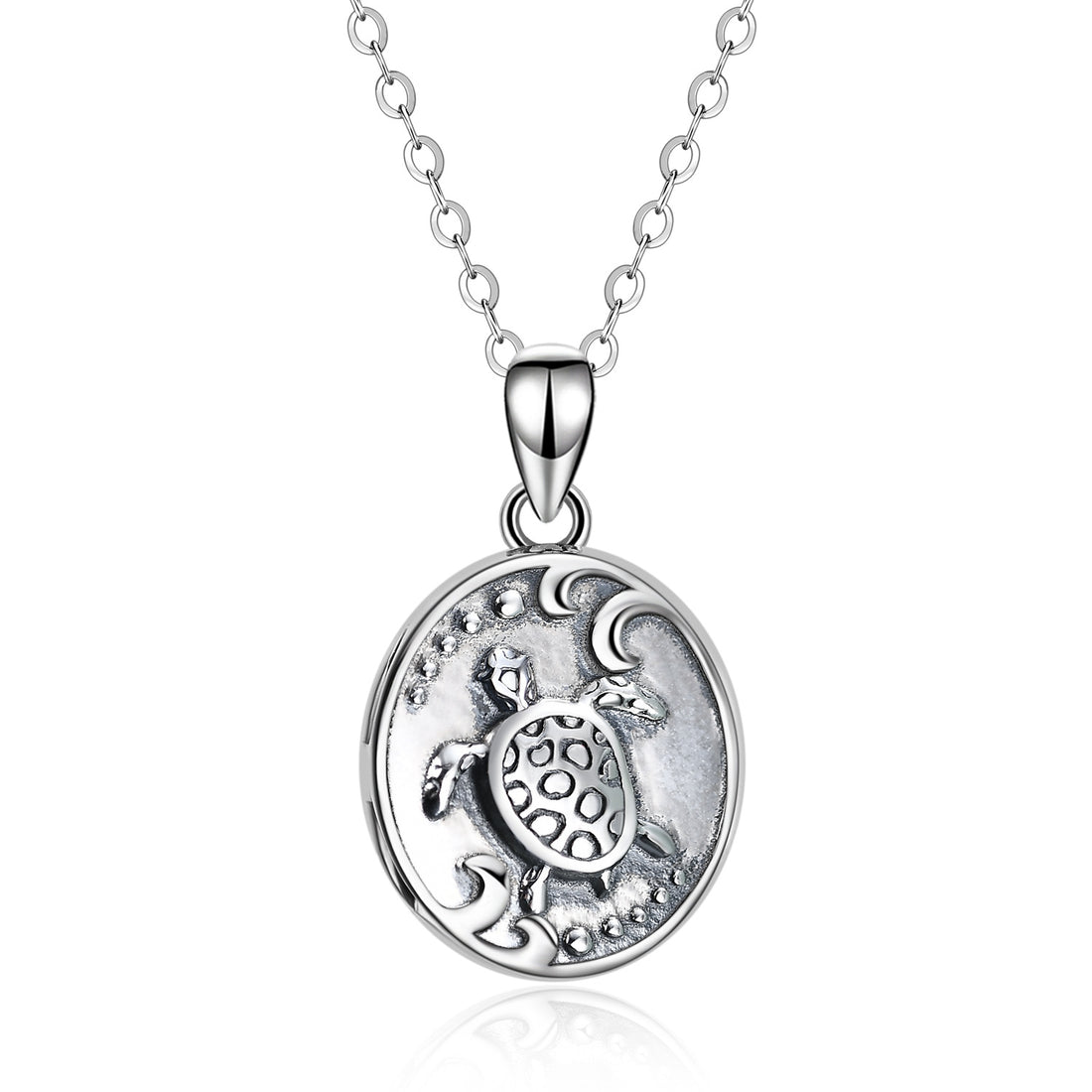 925 Sterling Silver Sea Turtle Photo Locket Necklace Photo Pendant Jewelry