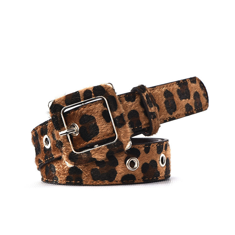 Fashionable Libell, Leopard Print Belt, Female Decorative Pin Buckle Belt