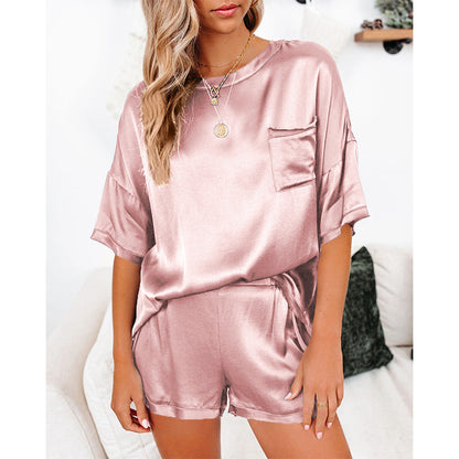 Night Owl, Pajama Set, Short Sleeve Sleepwear for Women