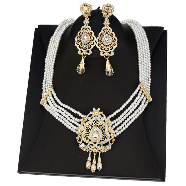 Ethnicity, Morocco Bridal Wedding Necklace Jewelry Set for Women