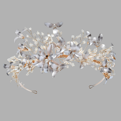 Woodland Fairy, Bridal Headdress with Handmade Flowers