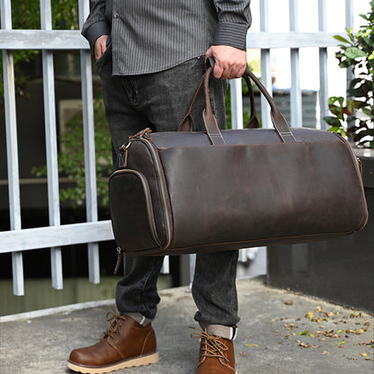 Vintage Leather, Travel Bag Multifunctional Leather Duffle Bag