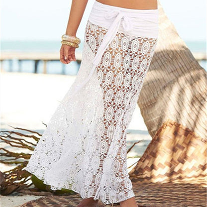 Summer Breeze, Lace Beach 2 Way Cover Up, Skirt or Tube Top Halter Style Beach Bikini Cover Up