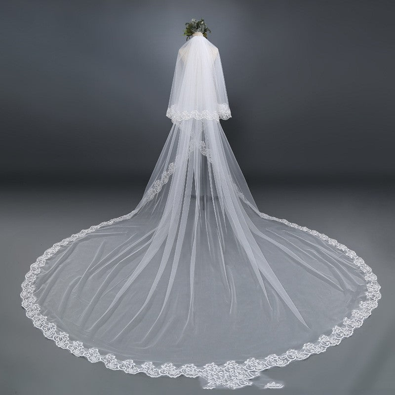 Double Veil Bride Wedding White