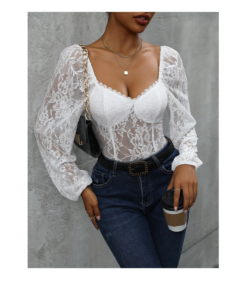 Marilyn, Slim Fit Integrated Cloth Sexy Lace Stitched Bodysuit