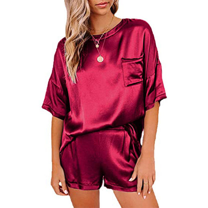 Night Owl, Pajama Set, Short Sleeve Sleepwear for Women