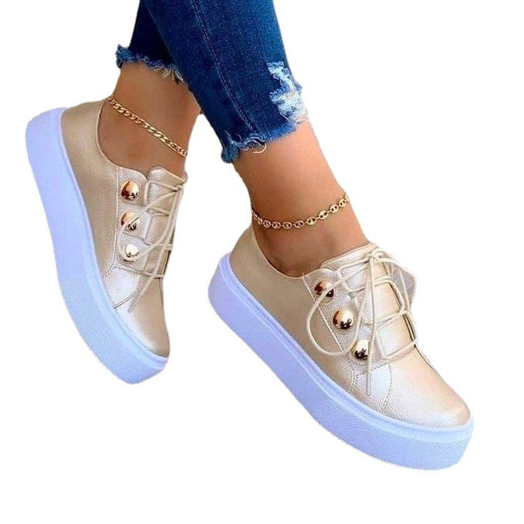 Docks, Lace-up Platform Sneakers for Women with Rivet Casual Design