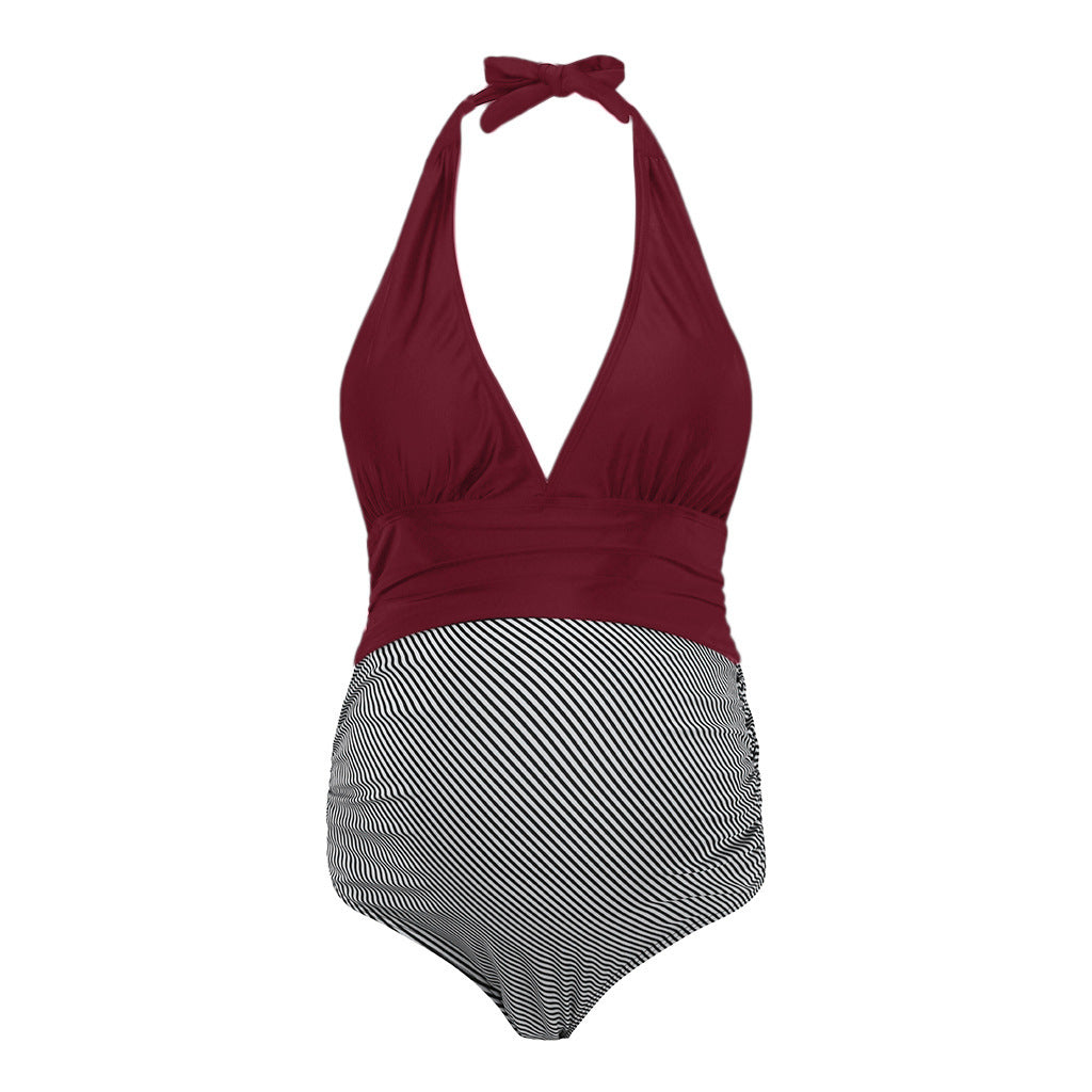 SCOONER, European And American High Elastic One-piece Maternity Swimsuit