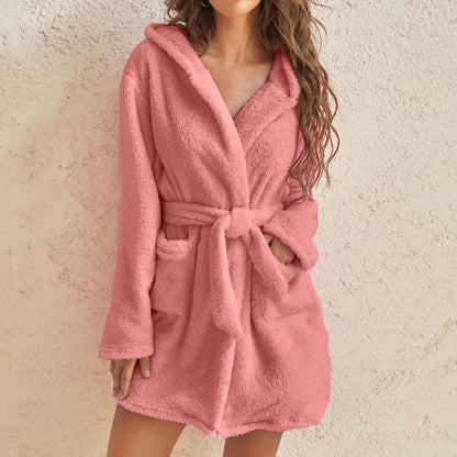 Craftsman, Velvet Winter Bath Robe For Women, Thick Warm and Soft Sleepwear/Lounger Robe