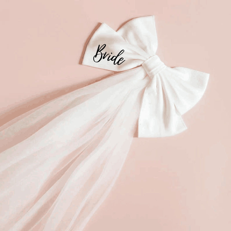 The Bride, Wedding Bachelor Party, Bride Big Bow Hairpin Veil