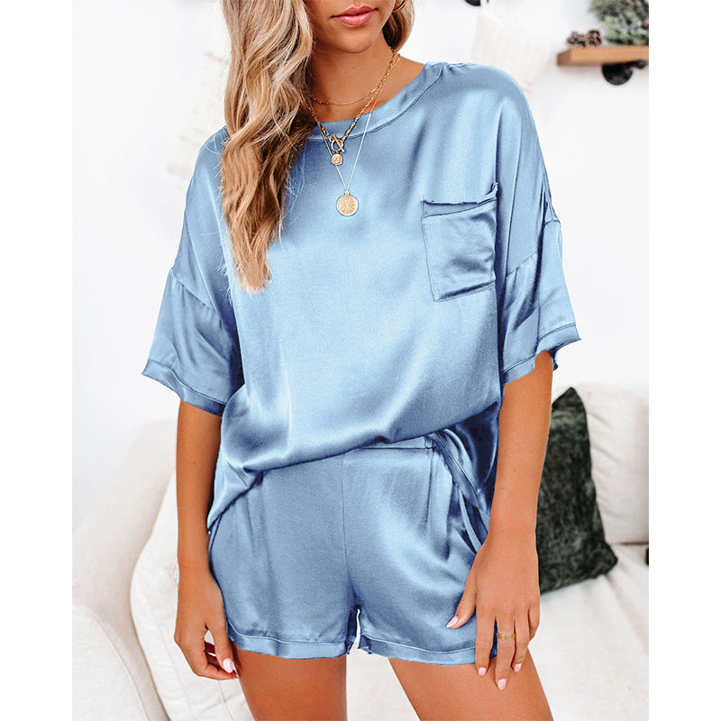 Night Owl, Pajama Set, Short Sleeve Sleepwear for Women