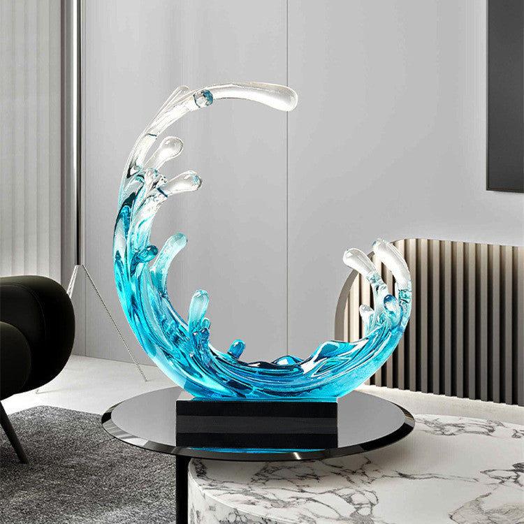 Luxurious Wave Sculptures, Living Room, Wine Cabinet, Office, Desk Decor