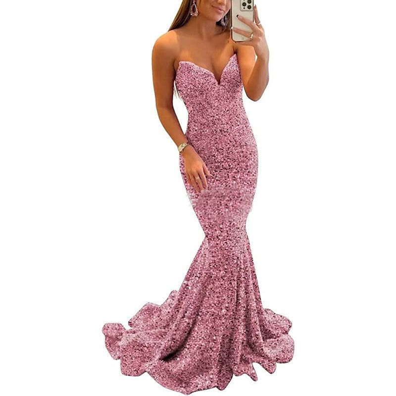 Venus, Sequin Evening Dresses For Women, Formal Fitted Long Party Gown