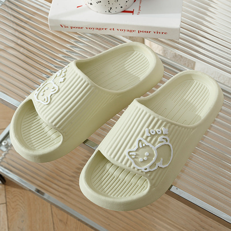 Cute Cat, Women Slippers, Thick Platform Non-Slip Slides for Indoor and Outdoor