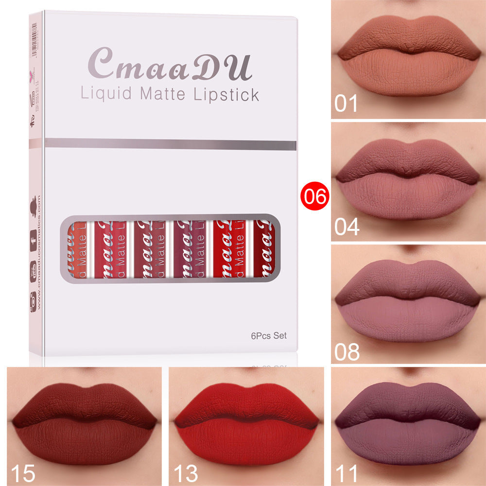 CmaaDU Multivitamin Formula, Box Of 6 Matte Non-stick Waterproof Long Lasting Lipstick