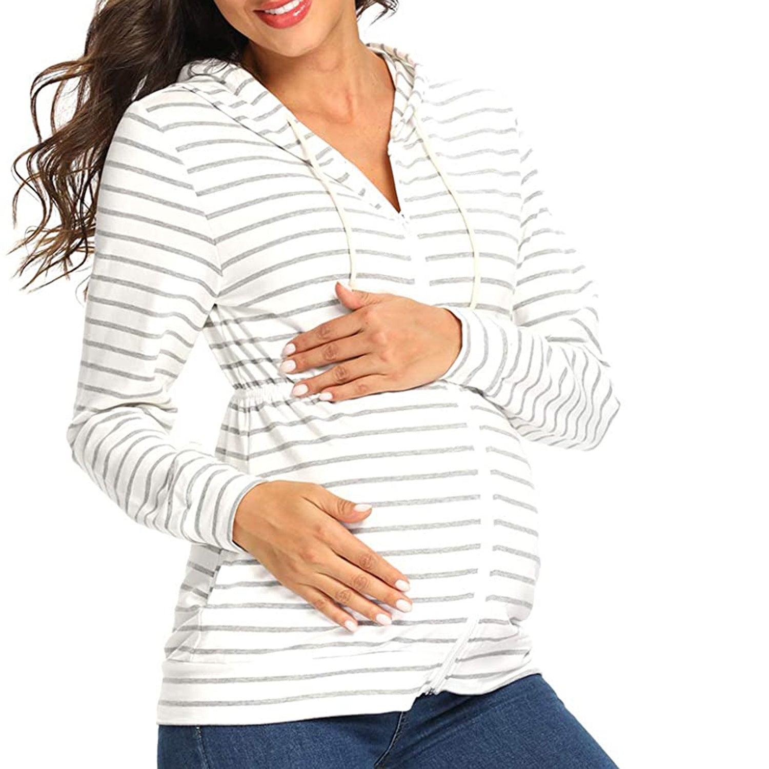 Parallel, European And American Fashion Striped Maternity Sweater